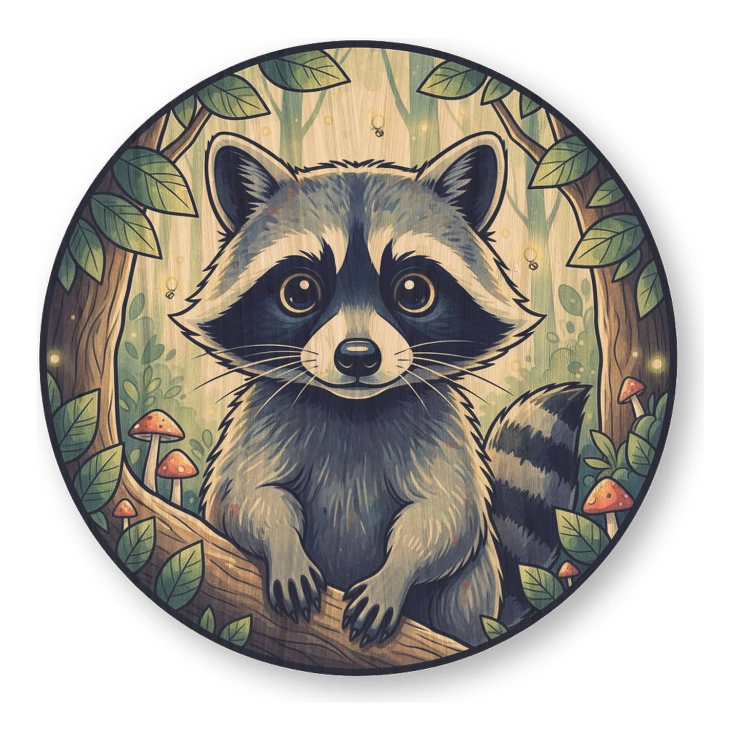 Racoon - Animal Bamboo Wood Sticker