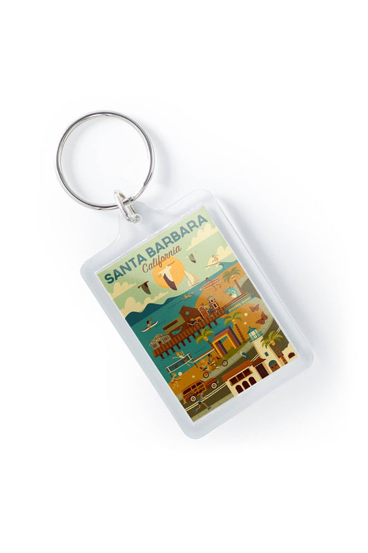 Downtown Harbor Santa Barbara Keychain