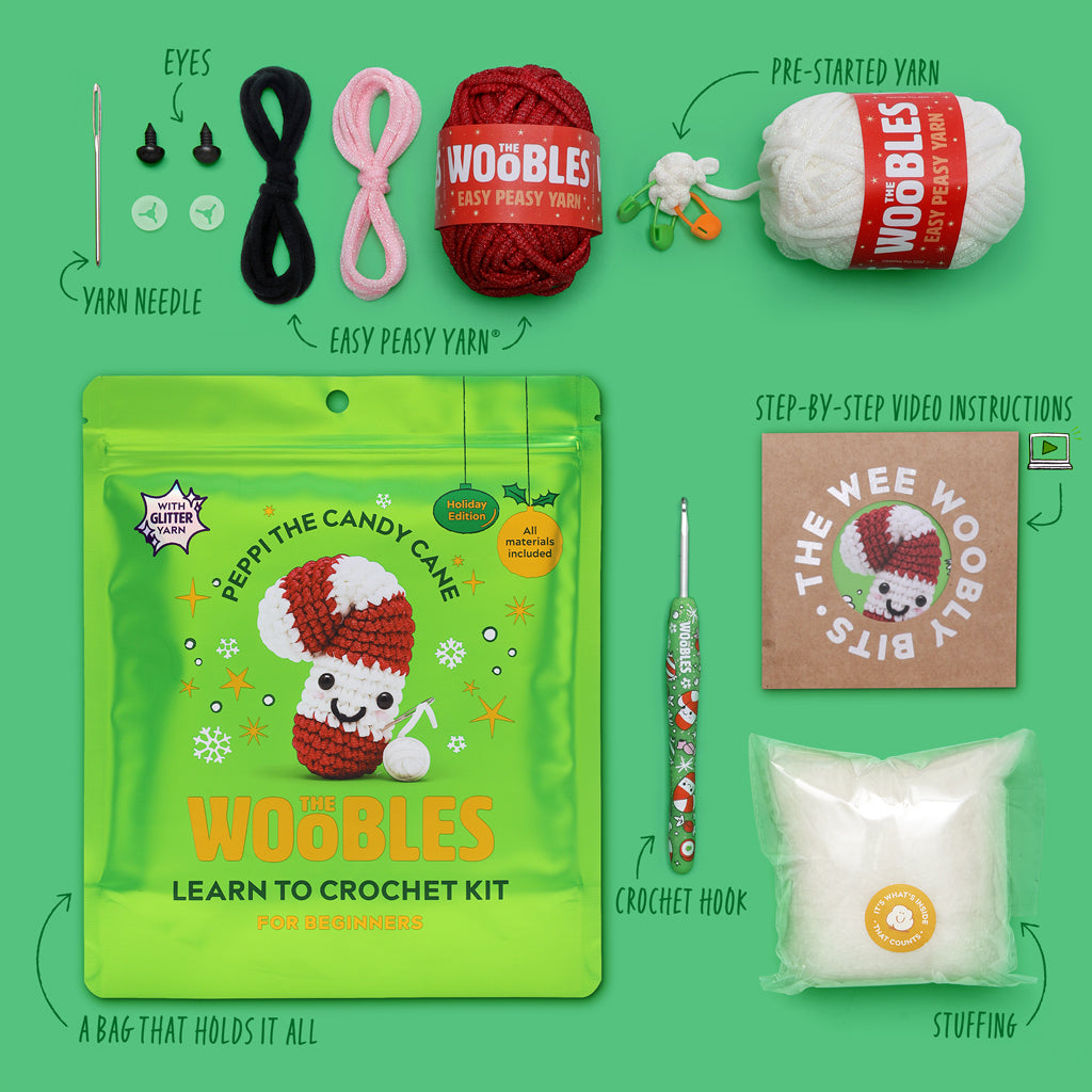 Peppi the Candy Cane - The Woobles Crochet Kit