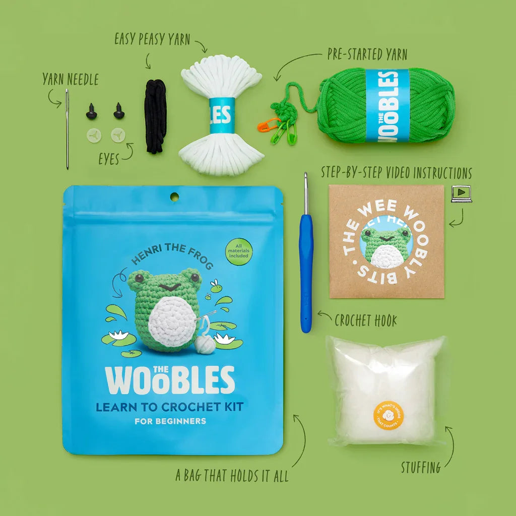 Henri The Frog - The Woobles Crochet Kit (Beginner)