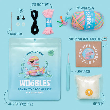 Tito The Swan  - The Woobles Crochet Kit (Beginner)
