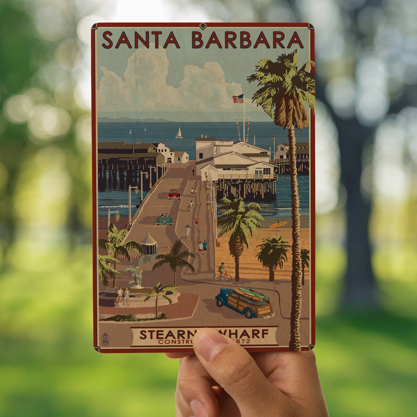 Santa Barbara Wood Postcards - Stern's Wharf