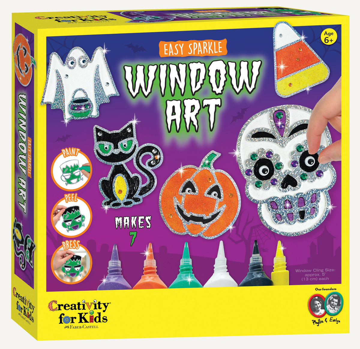 Halloween Easy Sparkle Window Art Craft Kit for Kids\
