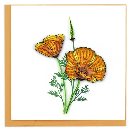 Yellow Poppy Quilling Card