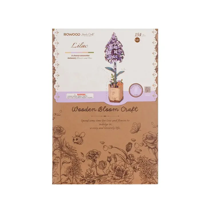 3D Wooden Flower Puzzle: Lilac