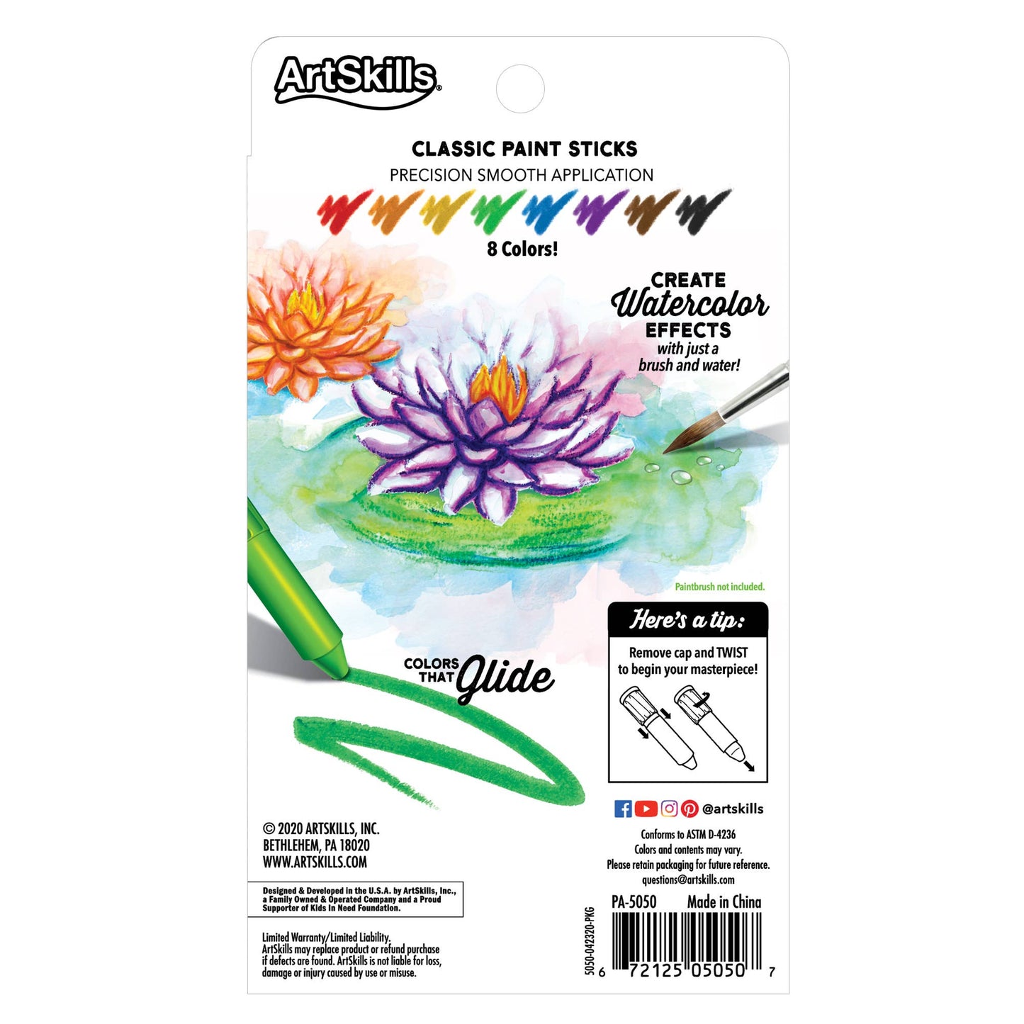 Tempera Paint Sticks, 8 Sticks