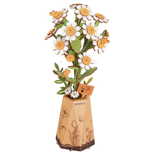 3D Wooden Flower Puzzle: Chamomile