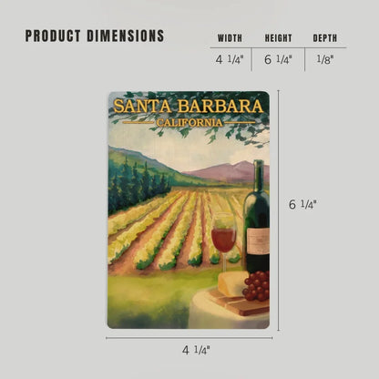 Santa Barbara Wood Postcards - Wine  Country