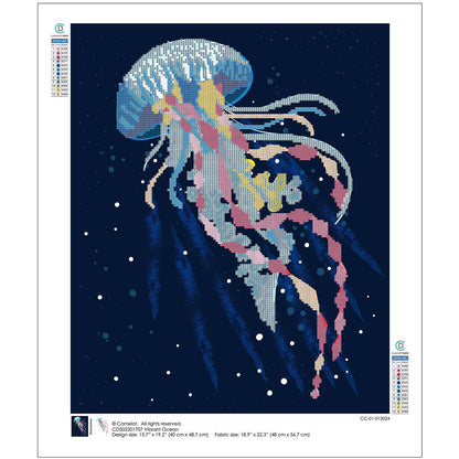 Vibrant Ocean Jellyfish Diamond Painting Kit