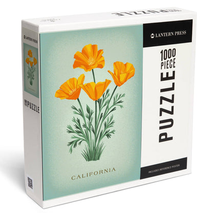 Vintage California Poppy 1000 Piece Jigsaw Puzzle