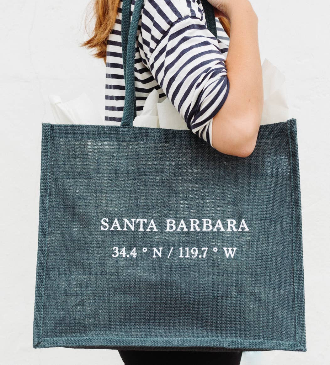 Santa Barbara Coordinates Tote - Blue Jute