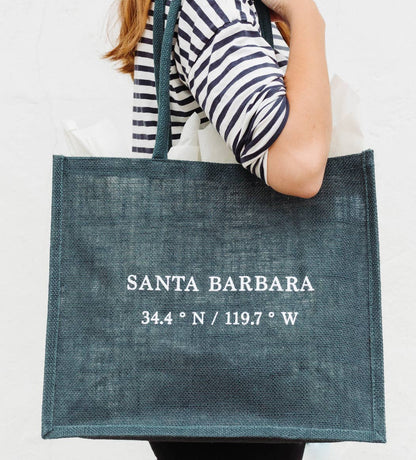 Santa Barbara Coordinates Tote - Blue Jute