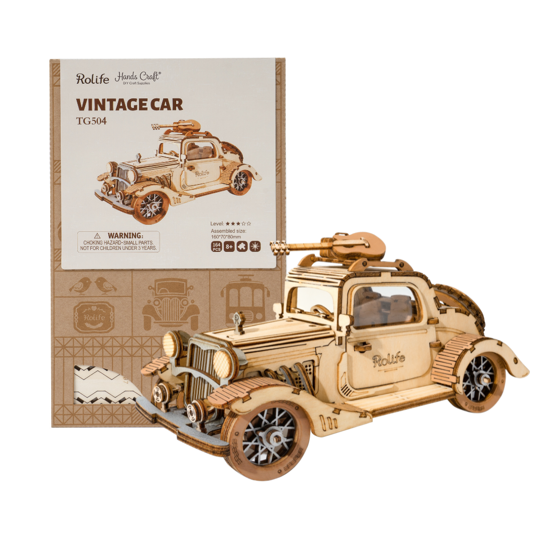 3D Wood Puzzle: Vintage Car