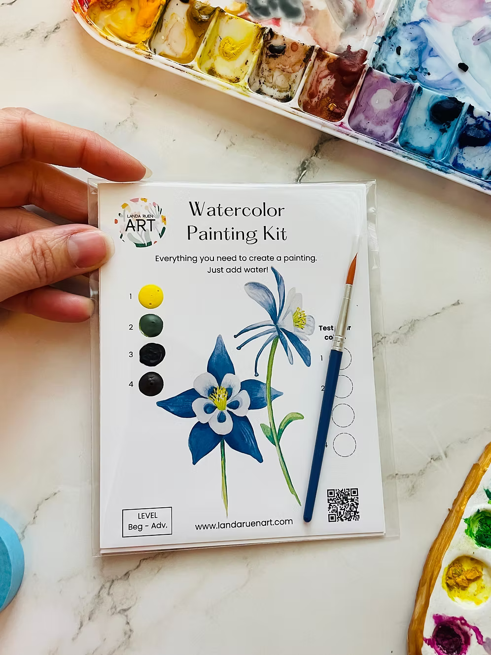 Columbine Flower Watercolor Painting Kit