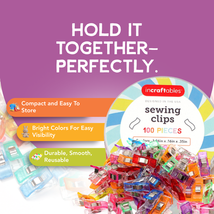 Incraftables 100pc Assorted Sewing Clips