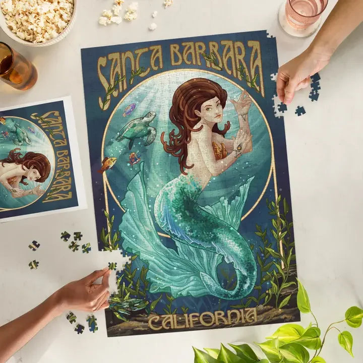 Mermaid Santa Barbara 1000 Piece Jigsaw Puzzle