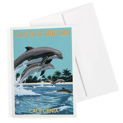 Santa Barbara Greeting Card - Dolphins