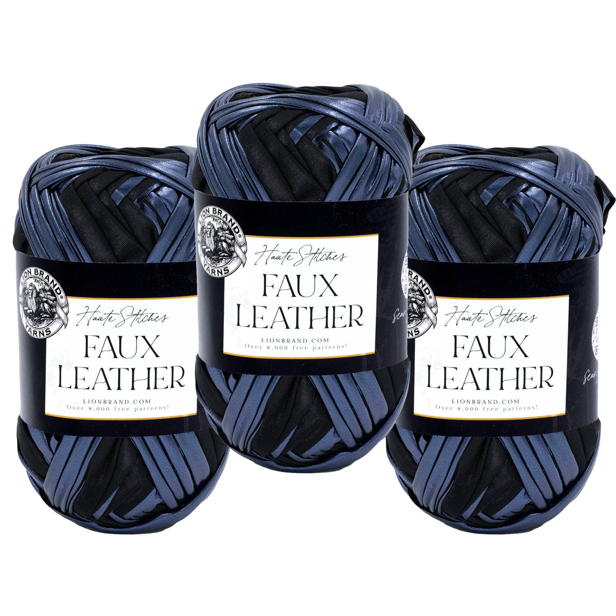 Lion Brand Yarn Haute Stitches Faux Leather 3 Pack: Bronze