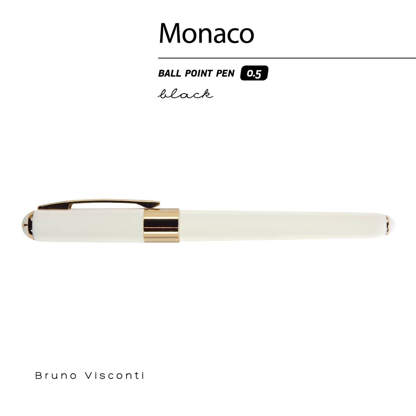 Monaco - White Ballpoint Pen