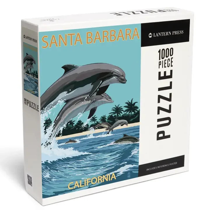 Lantern Press - Dolphins Santa Barbara 1000 Piece Puzzle