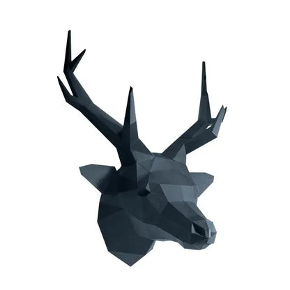 Grey Sapphire Deer Head Origami Wall Art