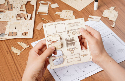 3D Wood Puzzle: Vintage Car