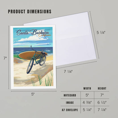 Santa Barbara Greeting Card - Beach Cruiser