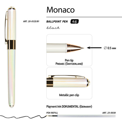 Monaco - Pearlescent White Ballpoint Pen