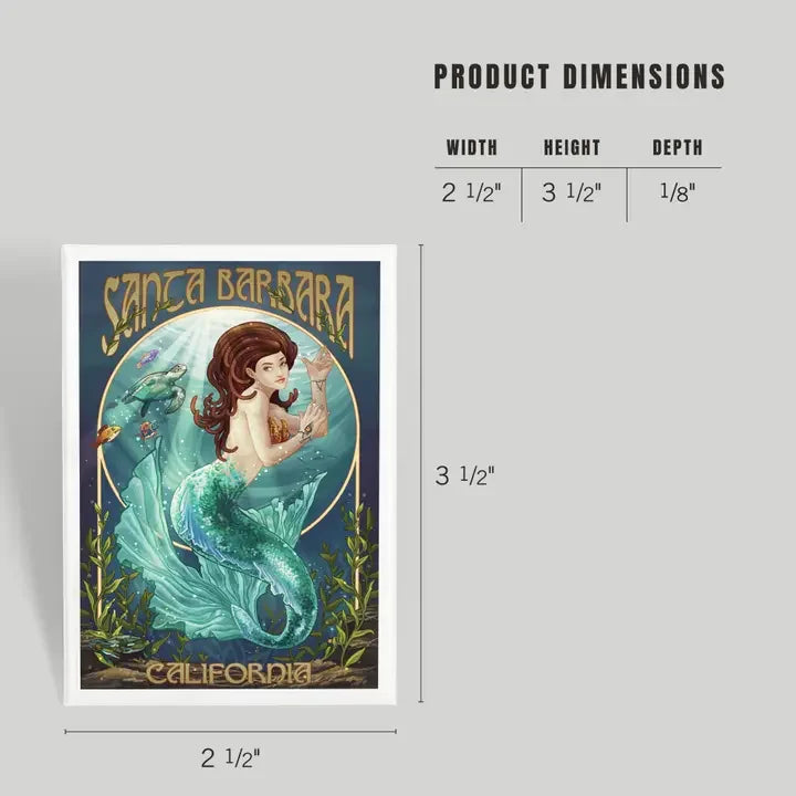 Mermaid Santa Barbara Magnet
