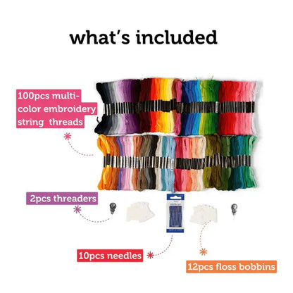 Incraftables Embroidery Thread Set – 100pcs