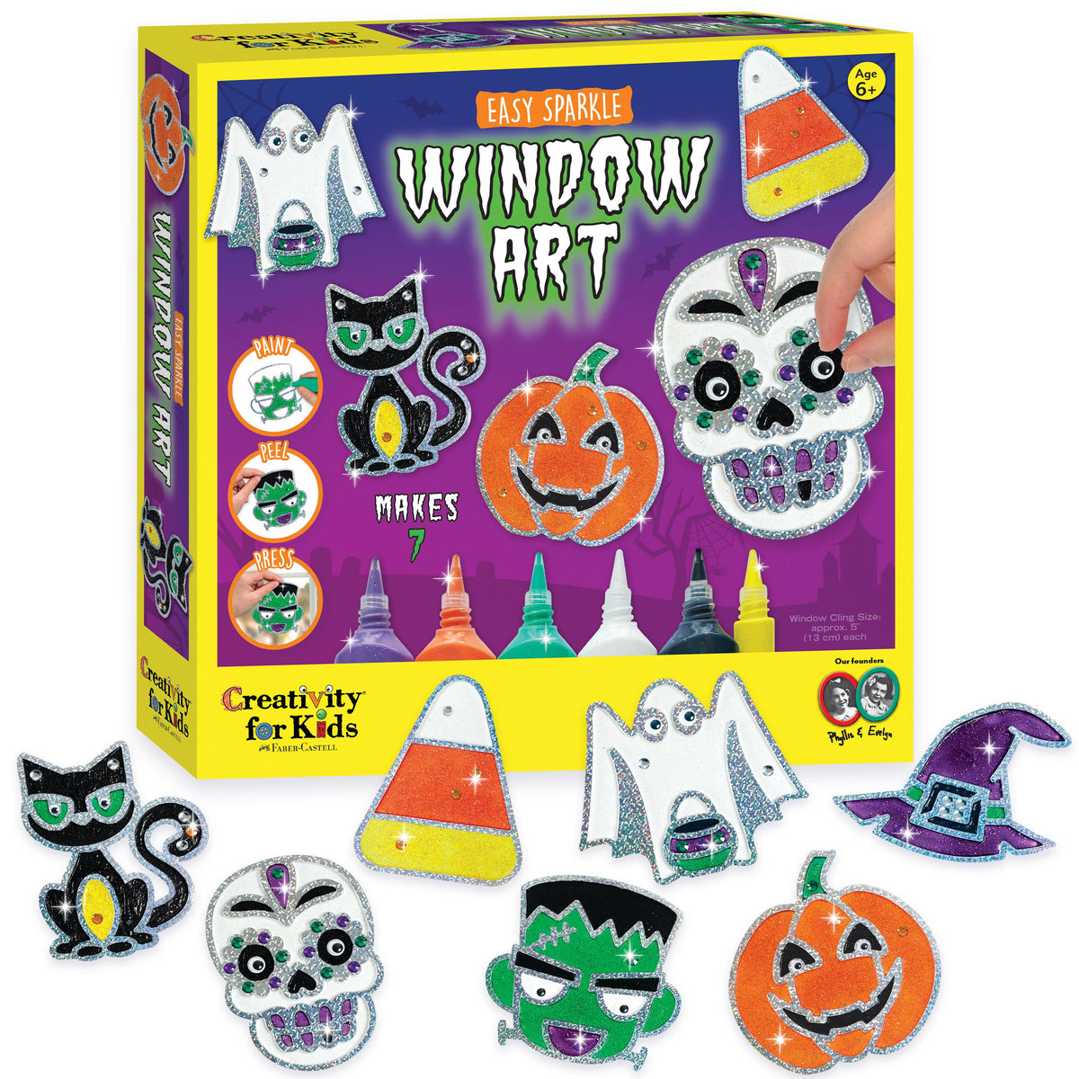 Halloween Easy Sparkle Window Art Craft Kit for Kids\