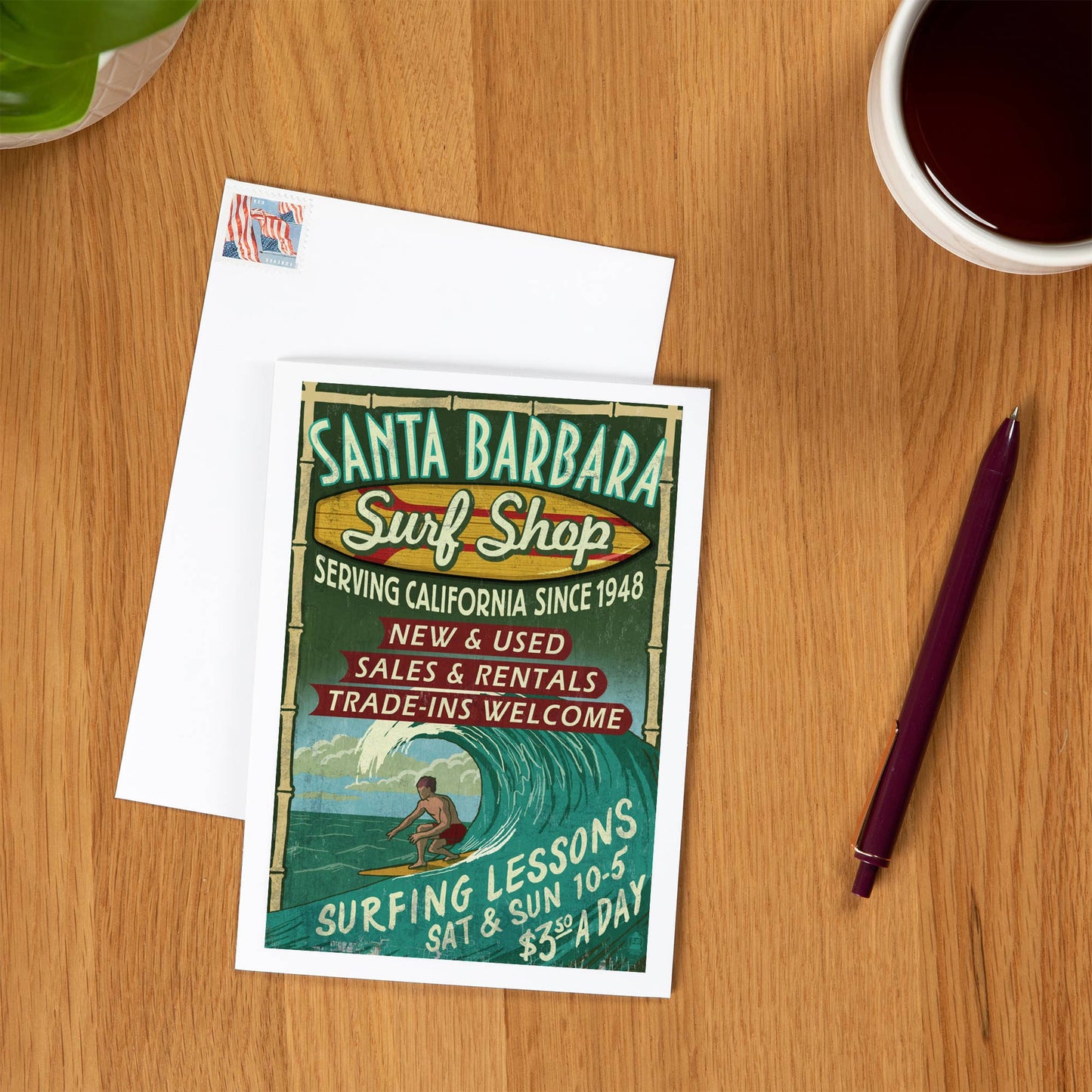 Surf Shop Santa Barbara Greeting Card