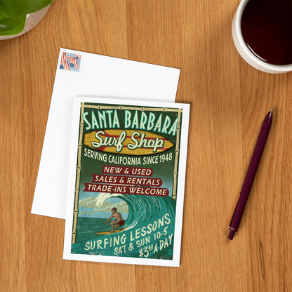 Surf Shop Santa Barbara Greeting Card