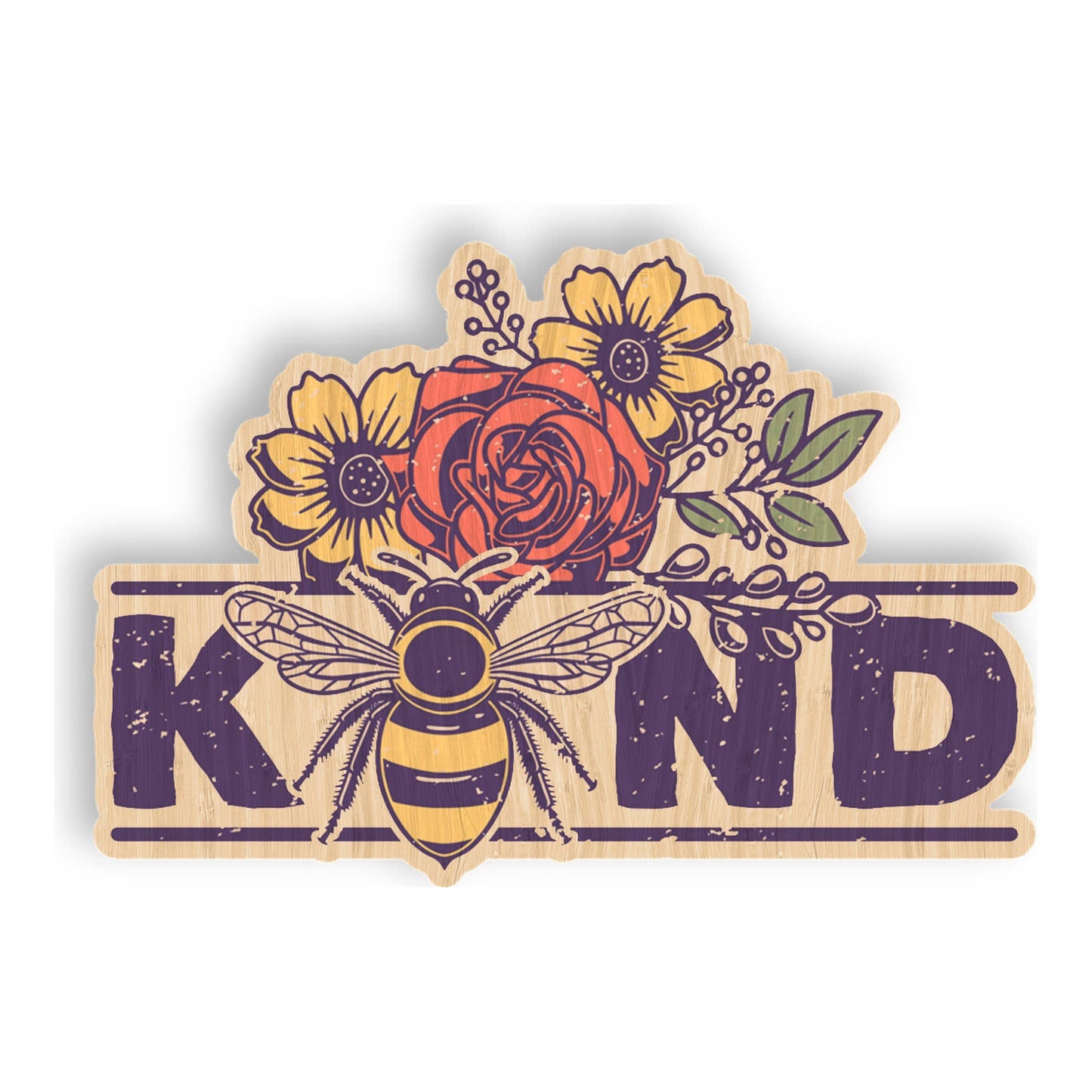 Be Kind - Inspirational Bamboo Wood Sticker