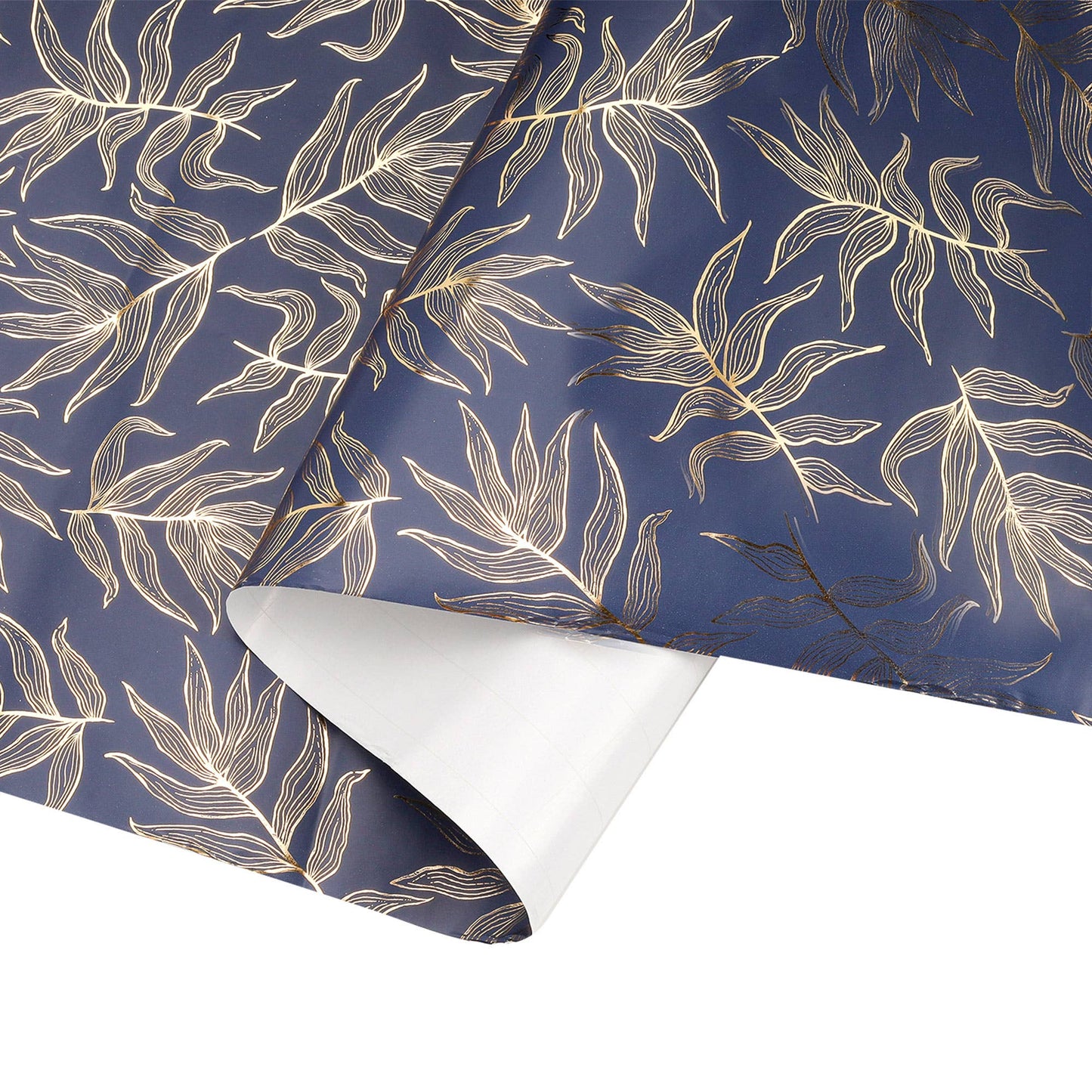 Botanical Leaf Navy/Gold - 30" x 10' Wrapping Paper |