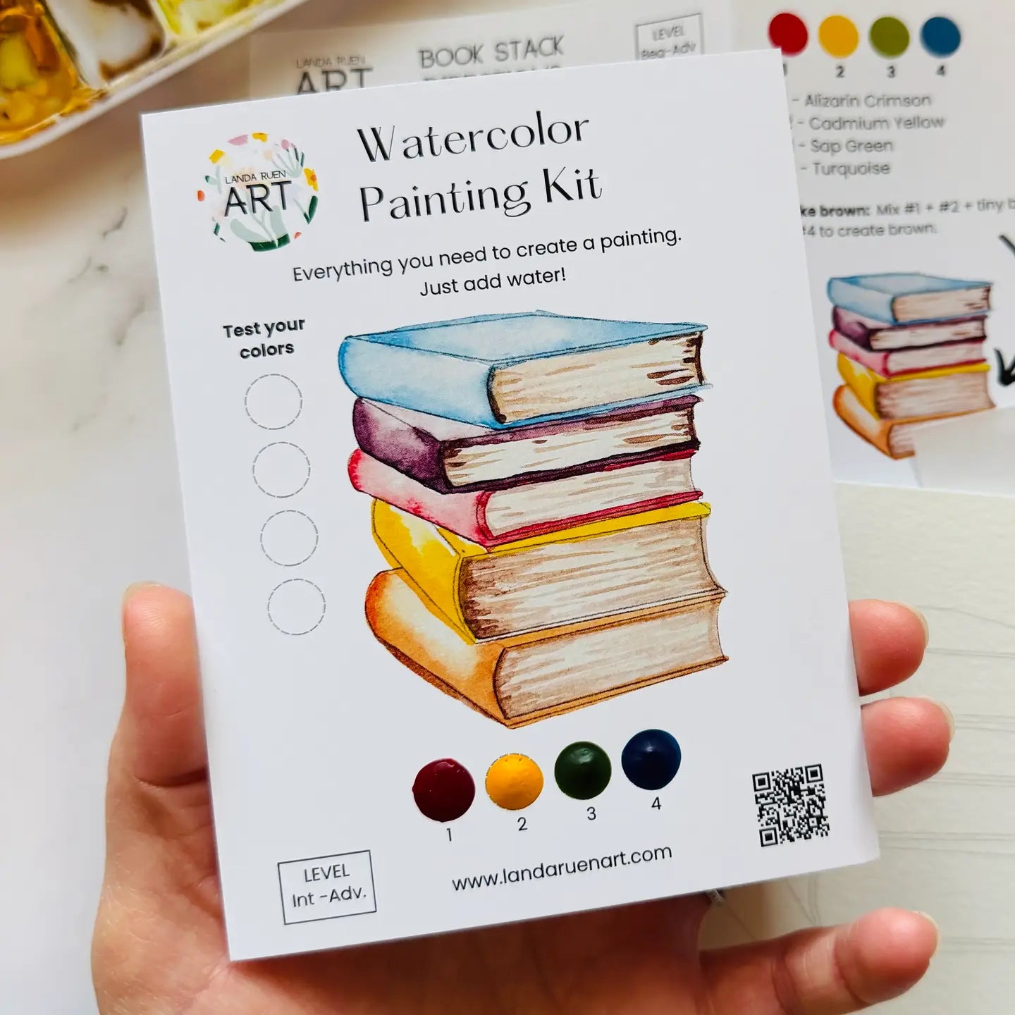 Book Stack Watercolor Painting Kit