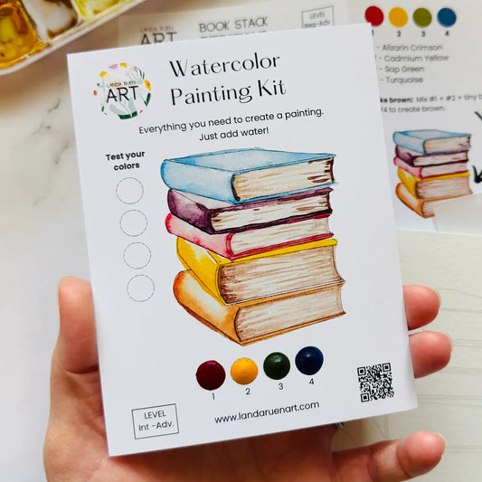 Book Stack Watercolor Painting Kit