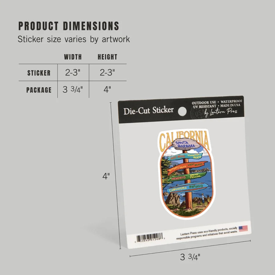 Santa Barbara Stickers - Sign Post