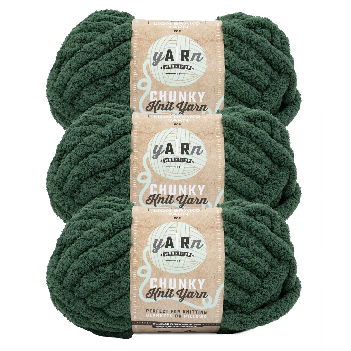 Lion Brand Yarn AR Workshop Chunky Knit 3 Pack: Heather