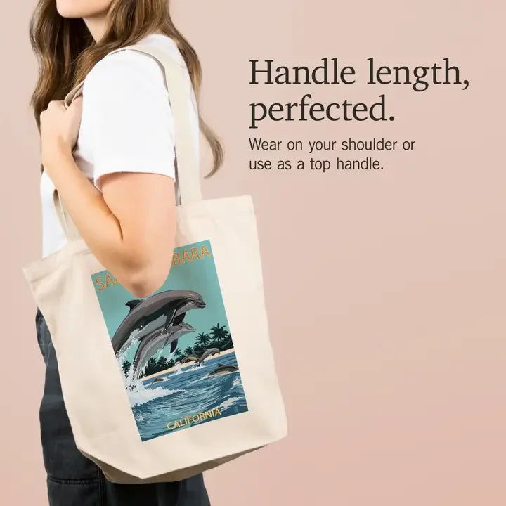 Dolphins Santa Barbara Tote Bag
