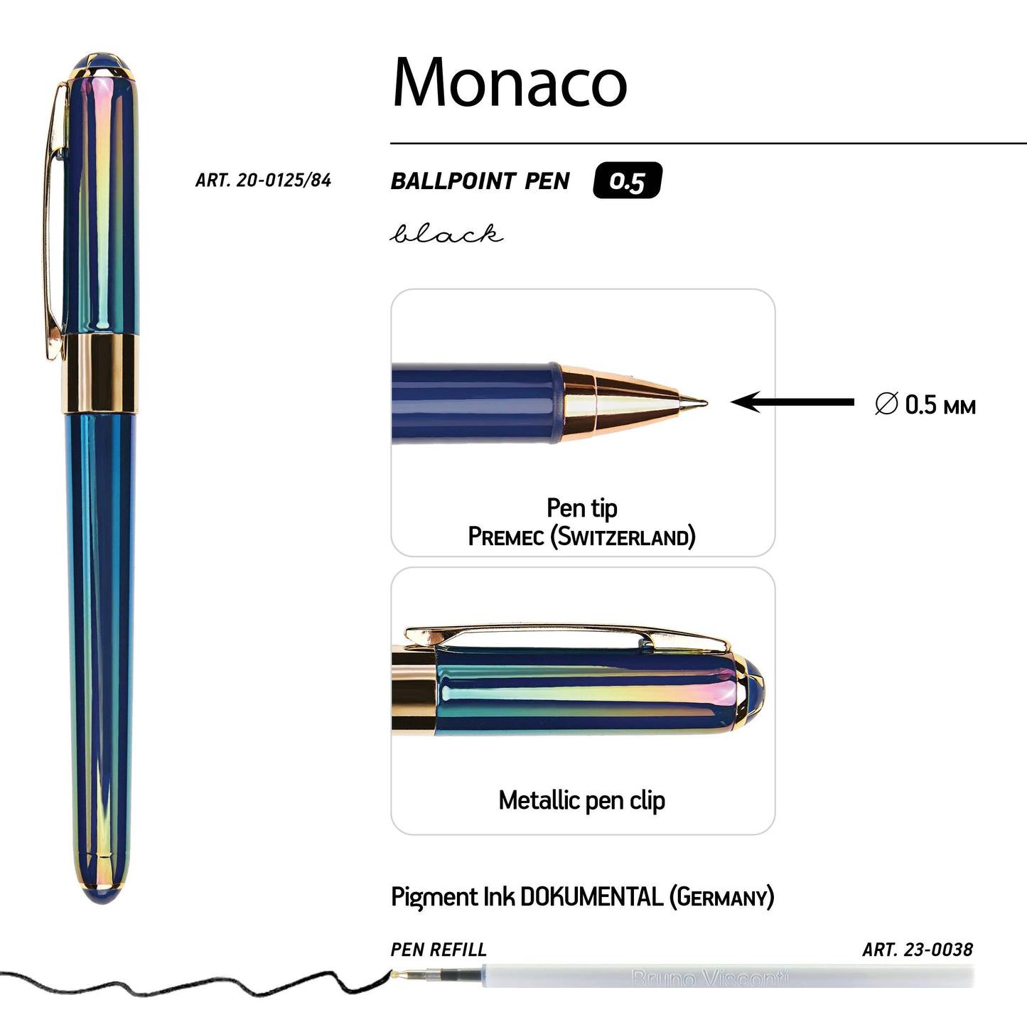 Monaco - Pearlescent Blue Ballpoint Pen