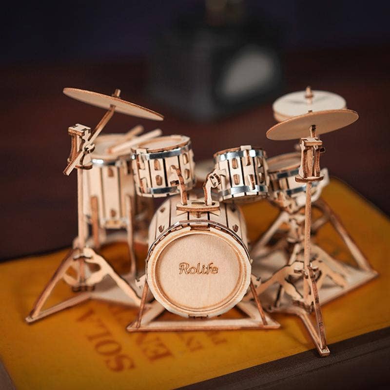 3D Wood Puzzle: Drum Kit