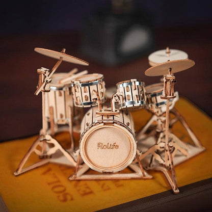 3D Wood Puzzle: Drum Kit