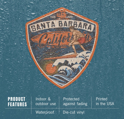 Large Shield  Stickers - Santa  Barbara
