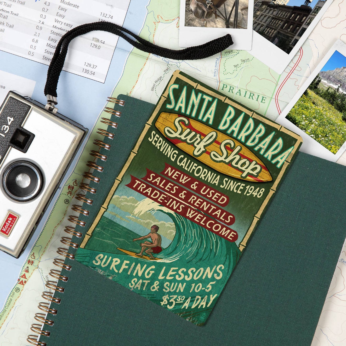 Santa Barbara Wood Postcards - Surf Shop