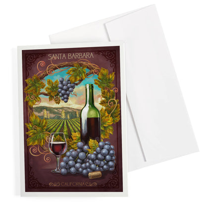 Santa Barbara Greeting Card - Wine Country Window