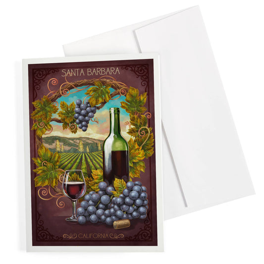 Santa Barbara Greeting Card - Wine Country Window