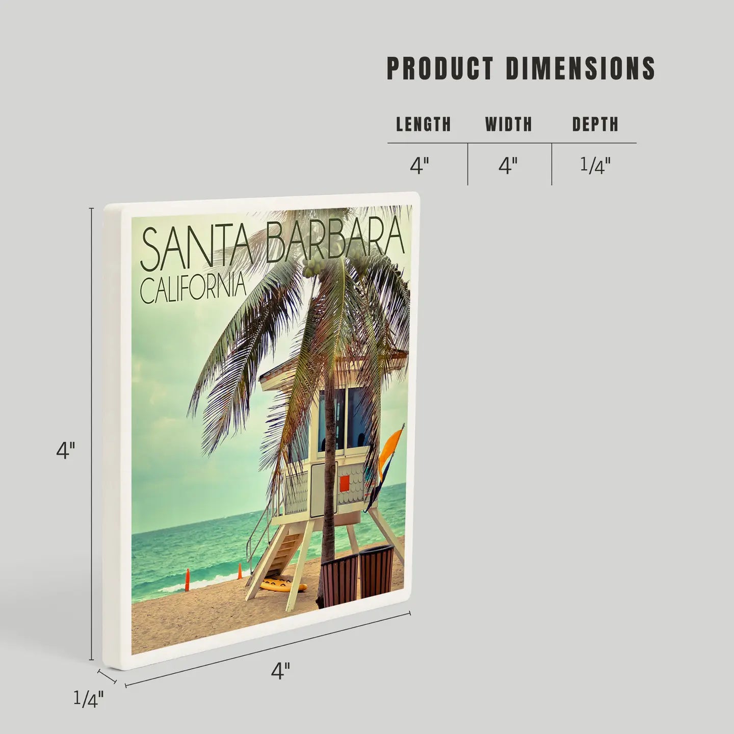 Lifeguard Station Santa Barbara Ceramic Coaster