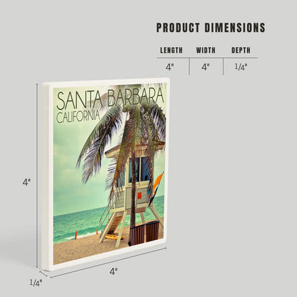Lifeguard Station Santa Barbara Ceramic Coaster