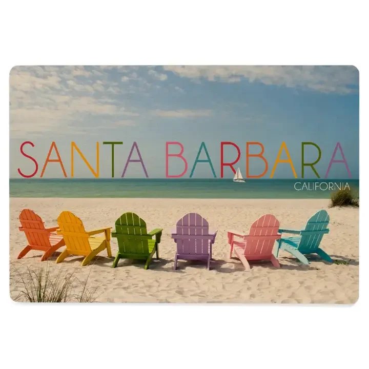 Santa Barbara Wood Postcards - Rainbow Beach Chair